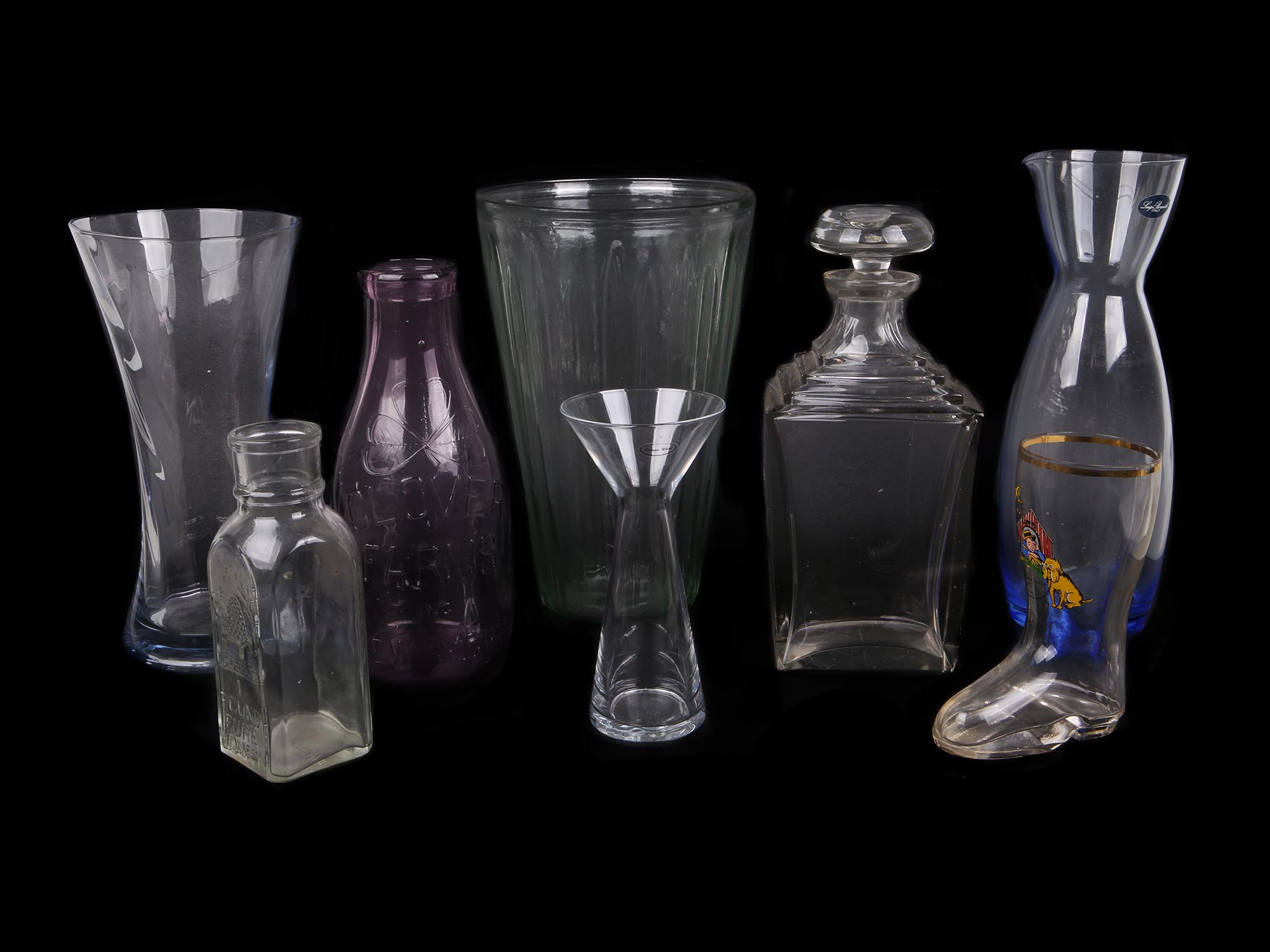 MODERNIST GLASS VASES AND BOTTLES LUIGI BORMIOLI PIC-0